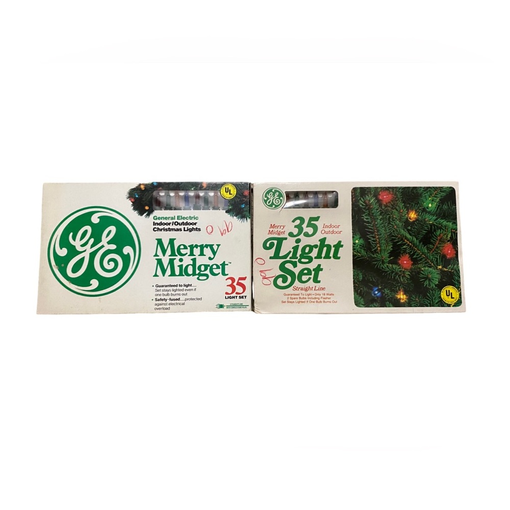 Vintage General Electric Merry Midget 35 Light‎ Sets (Set of 2) New Old Stock
